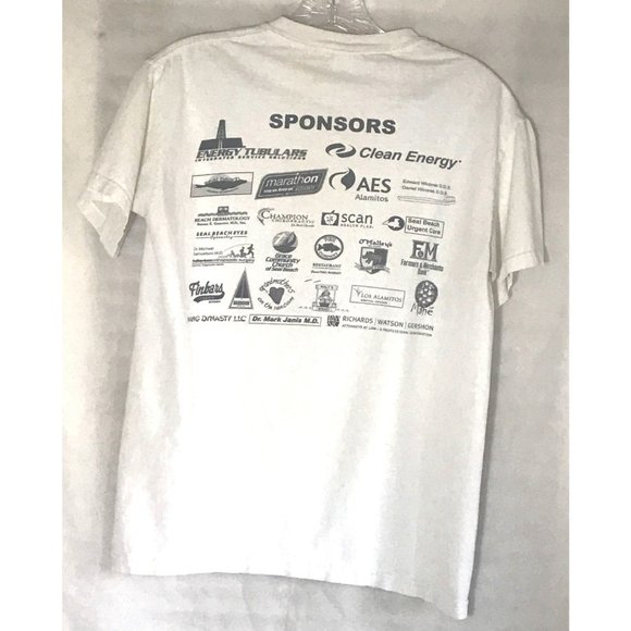 Seal Beach Surf Sun Run Tee Shirt 2010 Gildan Ultra Cotton Size Small Off White - Picture 3 of 4